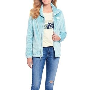 North Face Fuzzy Zip Up- Sea foam green